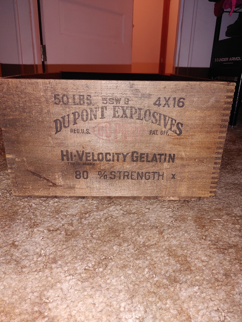 Vintage DuPont Explosives Wooden Crate